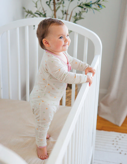 Heart Bamboo Convertible Footed Onesie