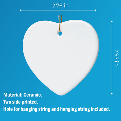 Custom Mom Present Heart Shape Ornament, Personalized Custom Name Mothers Day Ceramic Ornament, Family Gift, Gift for Mom, Gift for Wife 682117