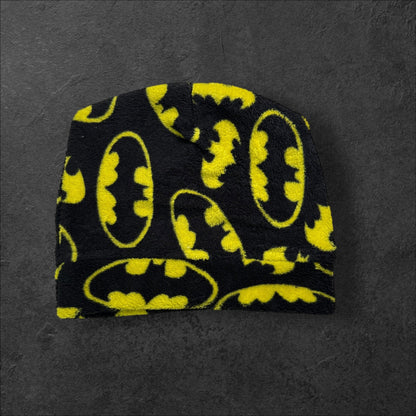 Dark Hero Fleece Slouch Beanie – Upcycled Cozy Winter Hat