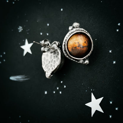 Mars and Moons Earrings - Stud or Leverback