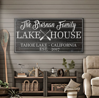 Family Lake House Paddle Sign II