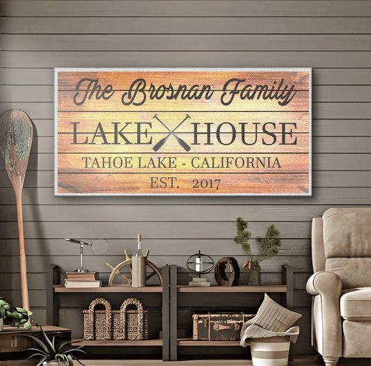 Family Lake House Paddle Sign III