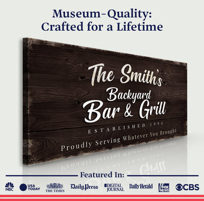 Backyard Bar & Grill Sign XV