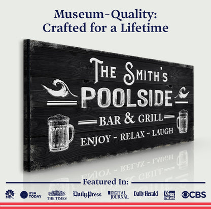 Personalized Poolside Bar And Grill Sign III