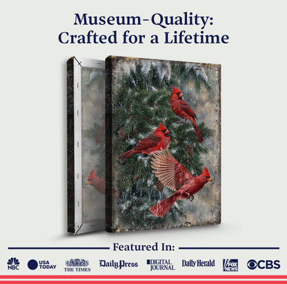 Vintage Cardinal Christmas Wall Art II