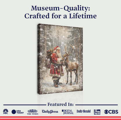 Vintage Woodland Santa Christmas Wall Art II