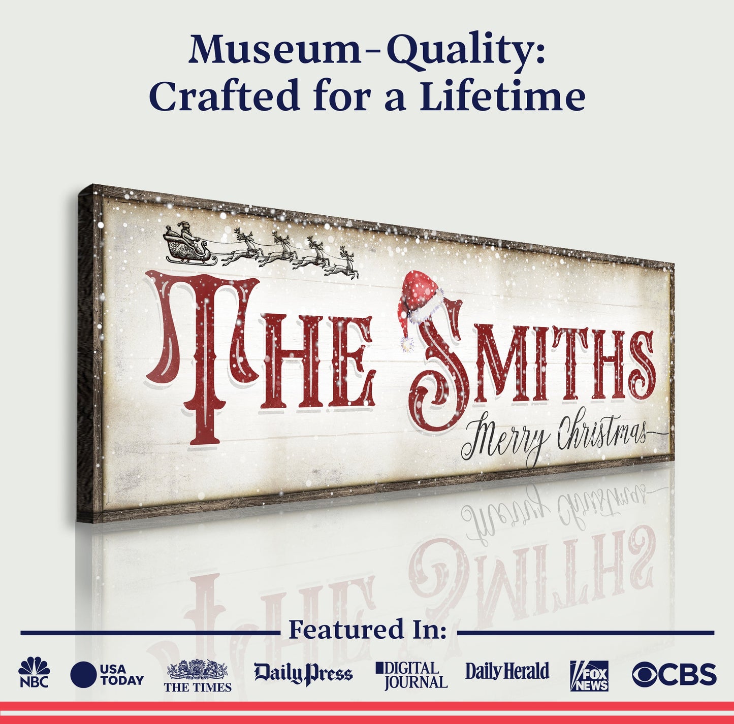 Christmas Family Name Sign IV