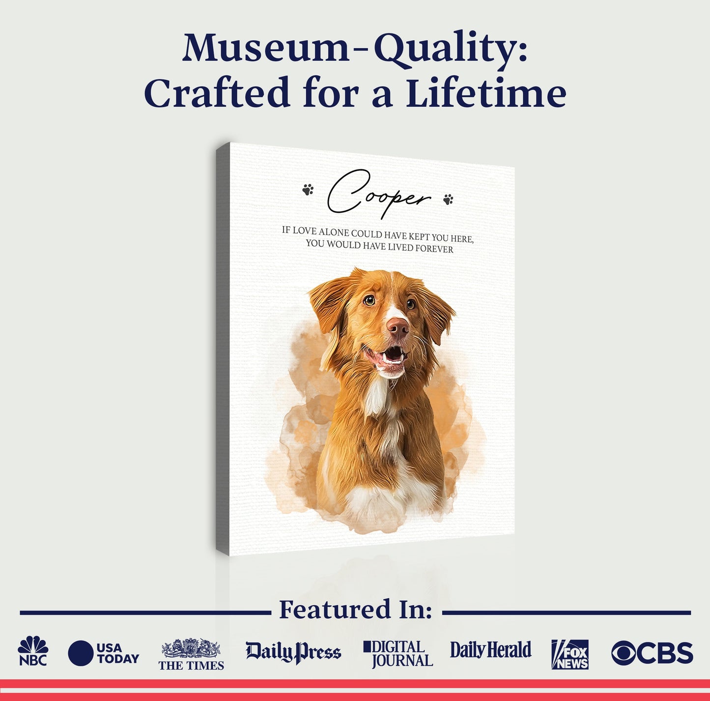 Pet Memorial Portrait Watercolor Sign If Love Alone