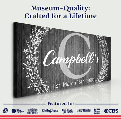 Family Name Sign -  Monogram Sign