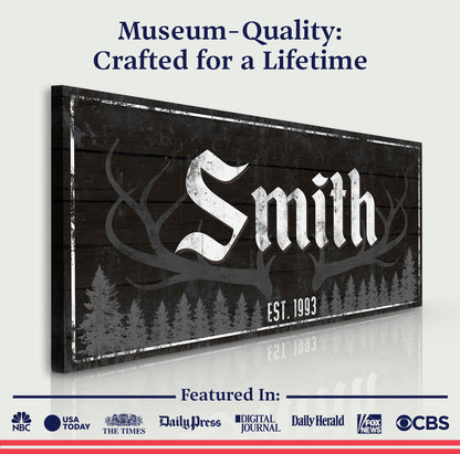 Rustic Family Antler Sign III