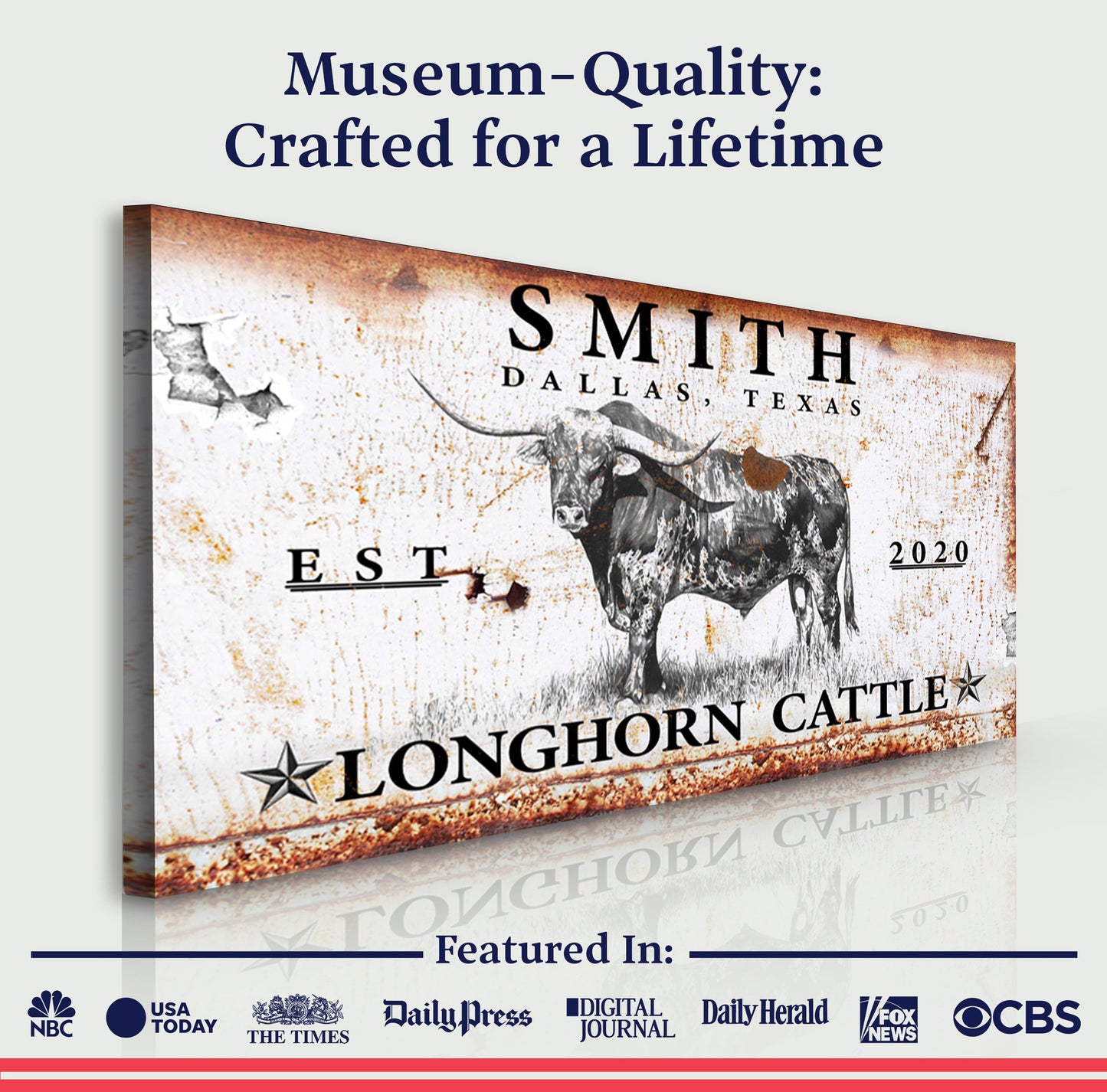 Longhorn Rustic Cattle Sign III
