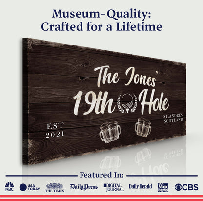 19th Hole Golf Personalized Sign II