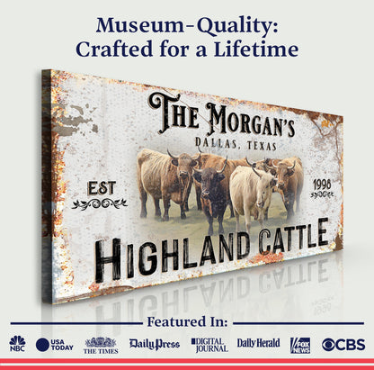 Personalized Highland Cattle Sign III