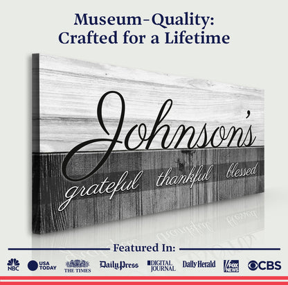 Family Grateful Sign