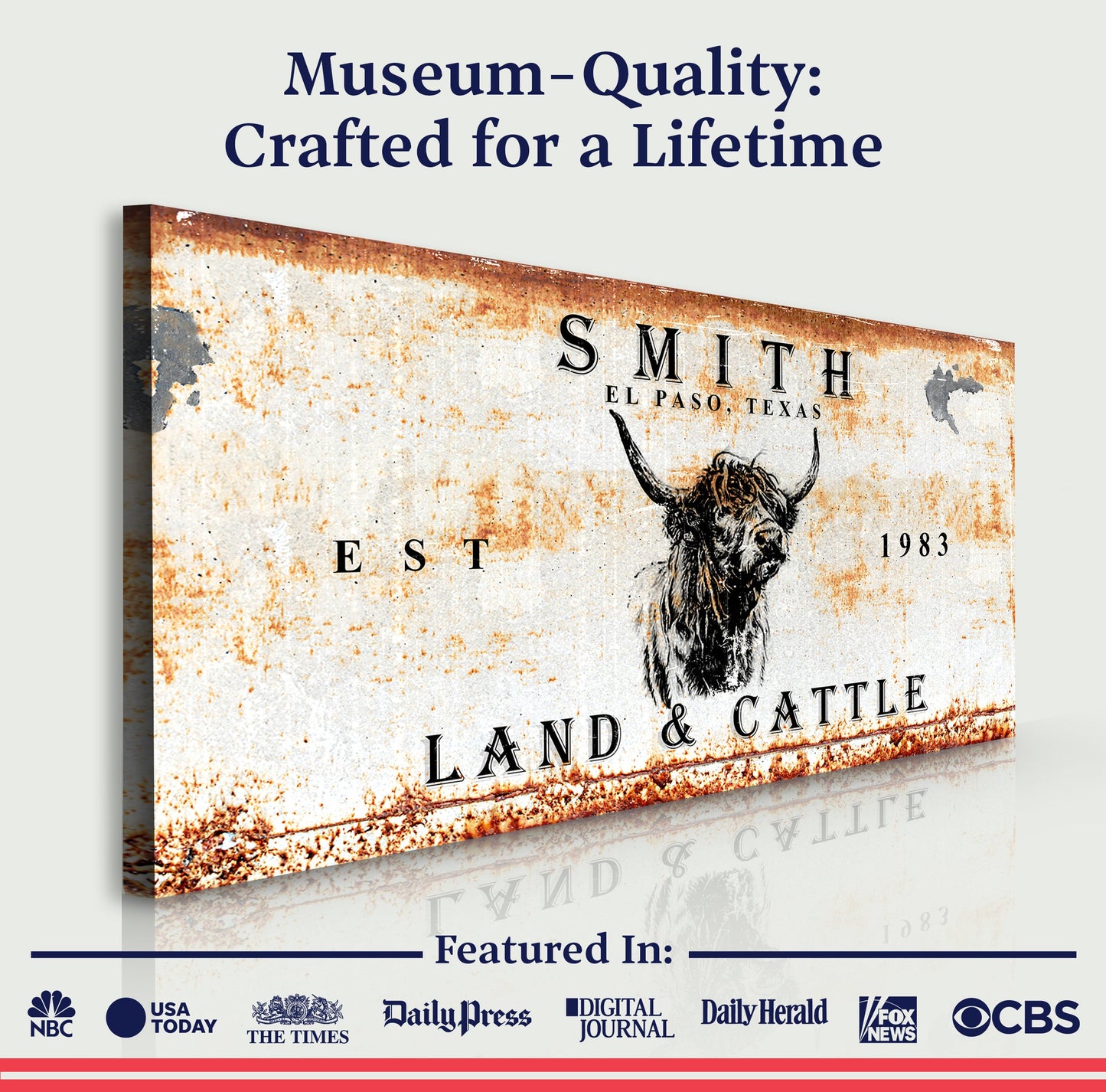 Land And Cattle Rustic Sign II