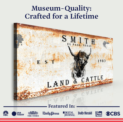 Land And Cattle Rustic Sign II