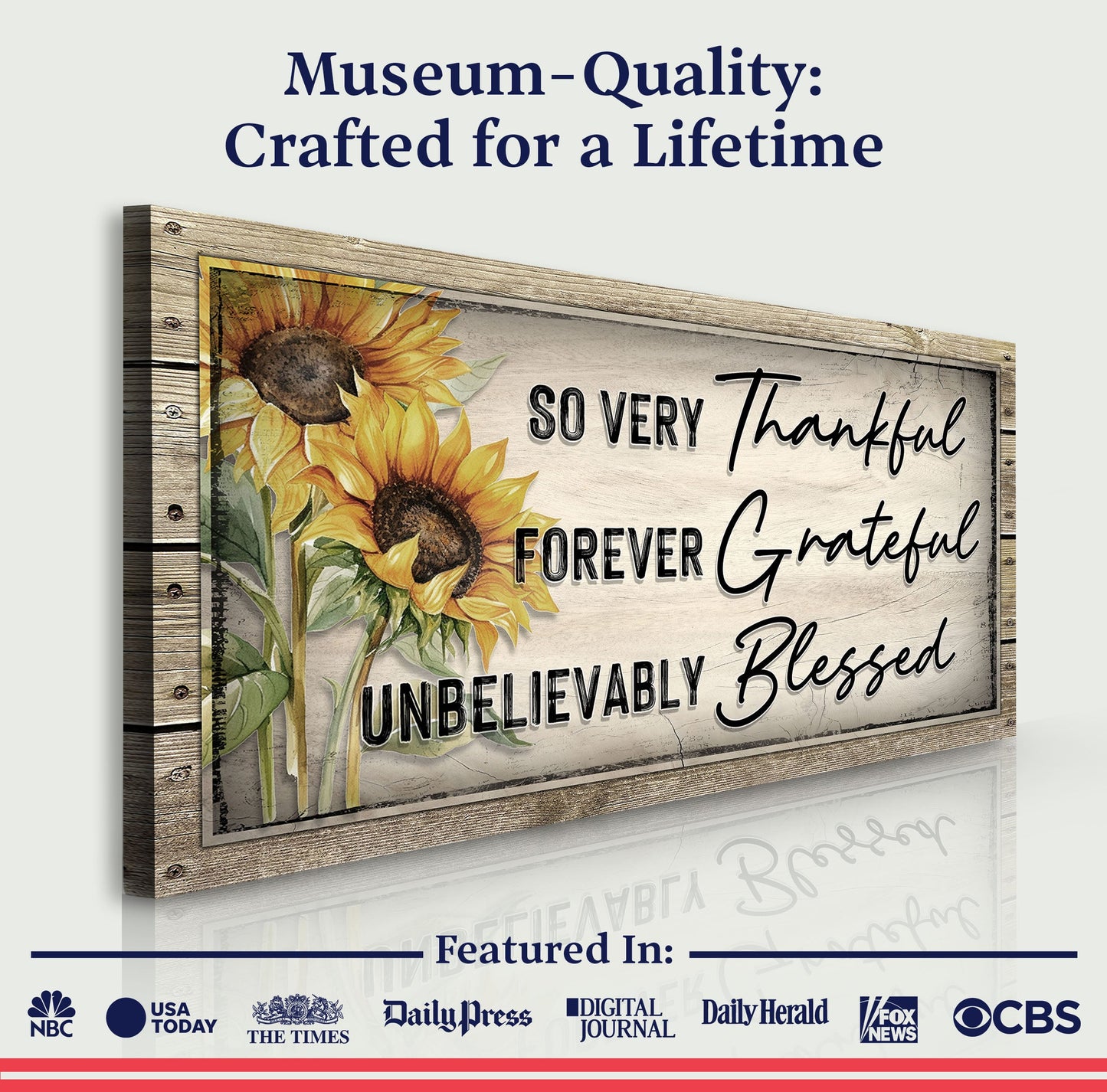 Grateful Thankful Blessed Family Sign II