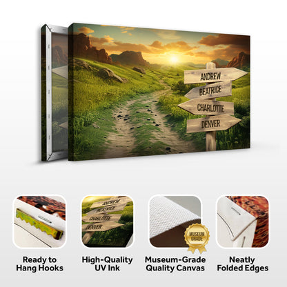 Winding Road Family Names Sign