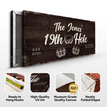 19th Hole Golf Personalized Sign II