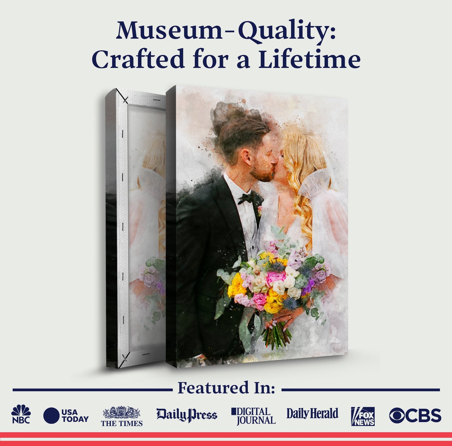 Custom Wedding Watercolor Portrait