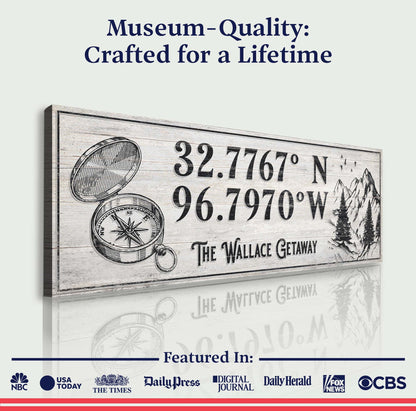 House Retreat Coordinates Sign II