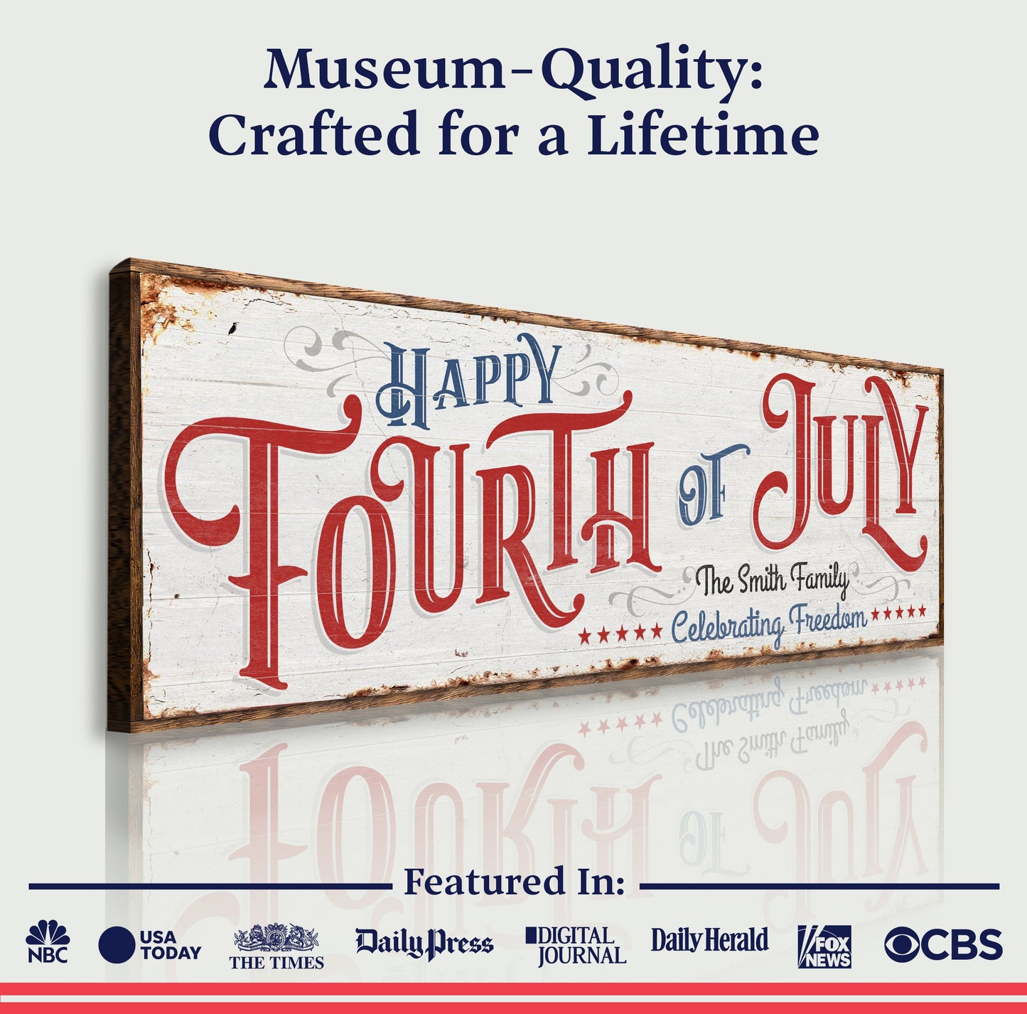 Happy 4th of July Personalized Sign