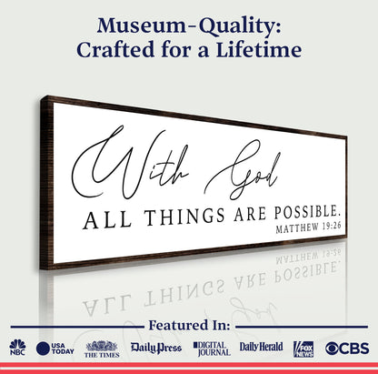 With God All Things Are Possible Faith Sign III