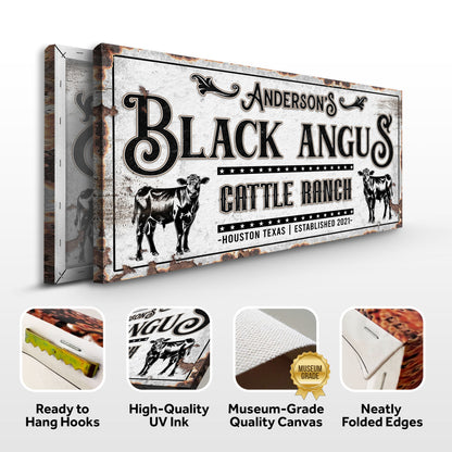Personalized Black Angus Cattle Sign