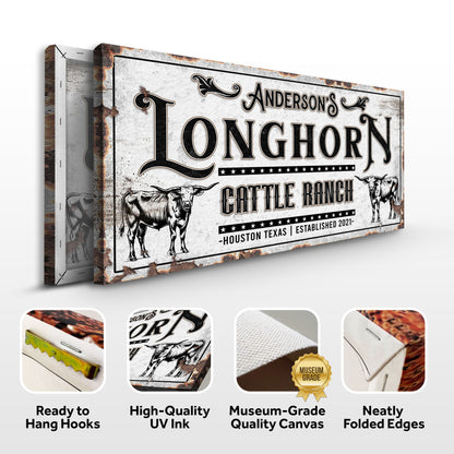Personalized Long Horn Cattle Sign