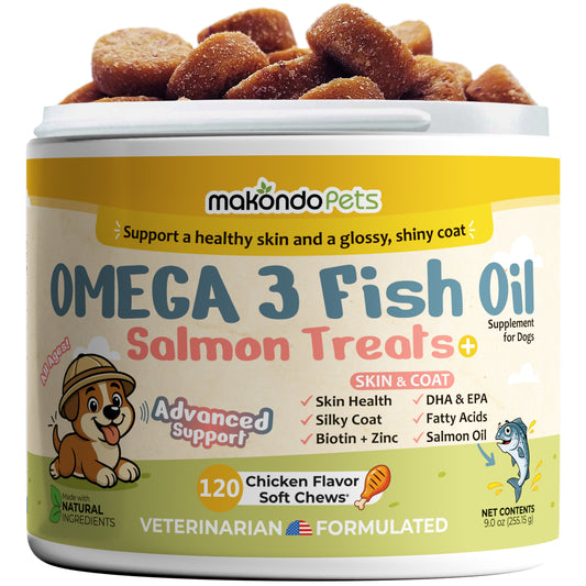 Omega 3 for Dogs - Salmon Oil - 120 Soft Chews