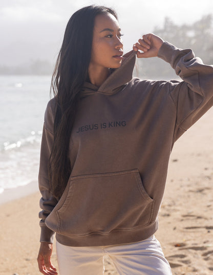 Jesus Is King Brown Unisex Hoodie