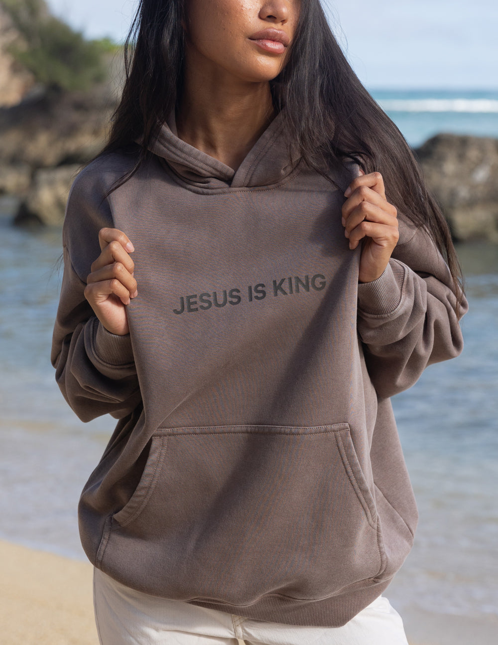 Jesus Is King Brown Unisex Hoodie