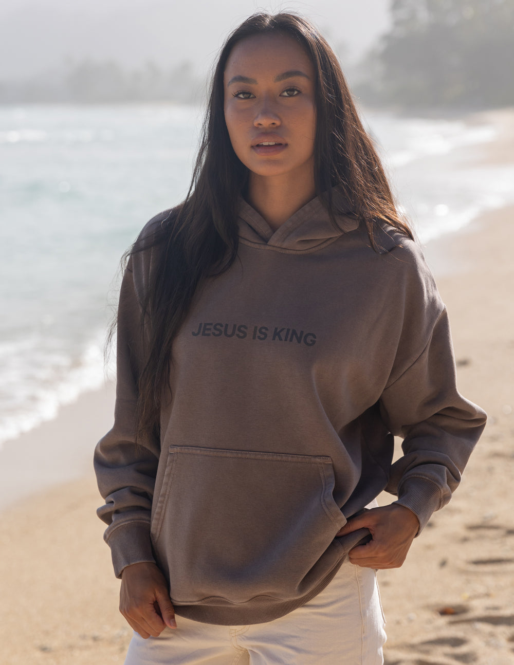 Jesus Is King Brown Unisex Hoodie