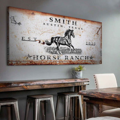 Rustic Horse Ranch Sign