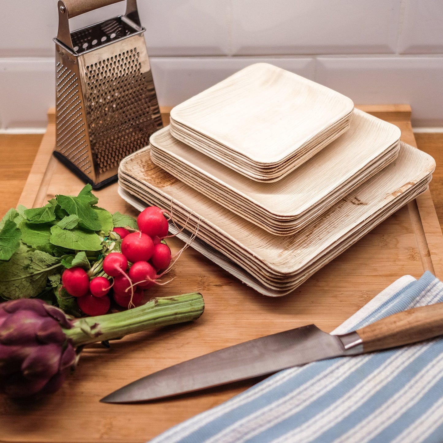 Palm Leaf Plates Square Dinner ALL SIZES Plates 4"-10" Inch (Set of 100/50/25)