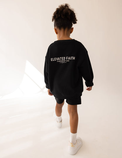 Kingdom Club Black Kids Crewneck