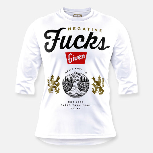 LESS THAN ZERO WHITE 3/4 SLEEVE BIKE JERSEY