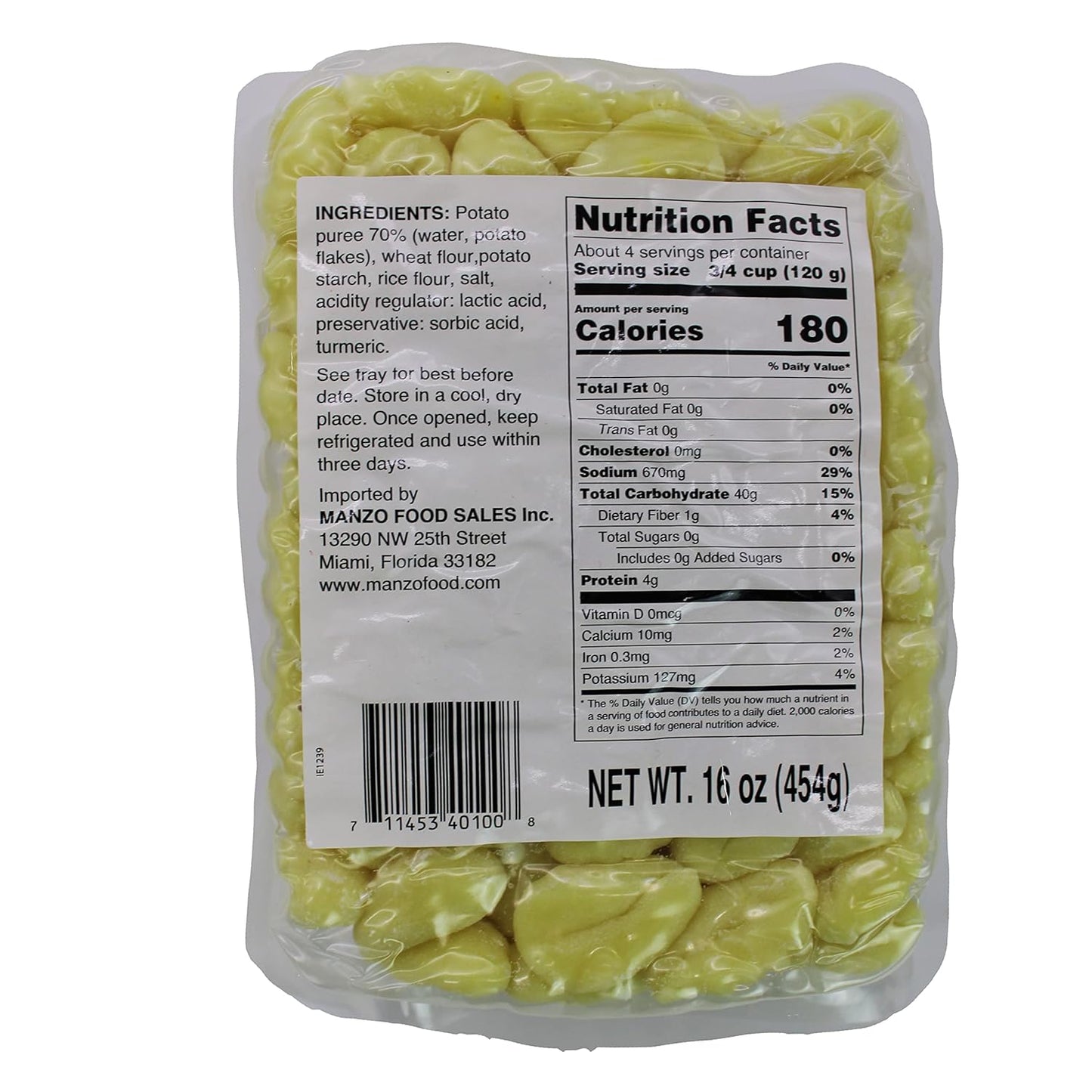 L'Oro Del Sud, Potato Gnocchi, 12 Pack x 1 lb