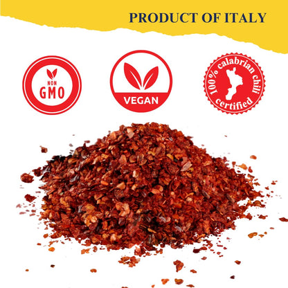 L'Oro Del Sud, Dry Calabrian Chili Red Pepper Flakes, 2.2 lb (1 kg)
