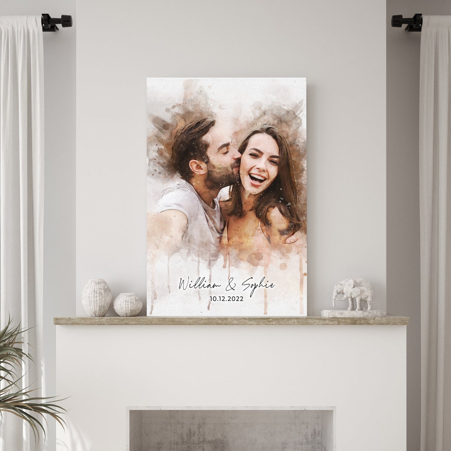 Custom Couple Watercolor Portrait