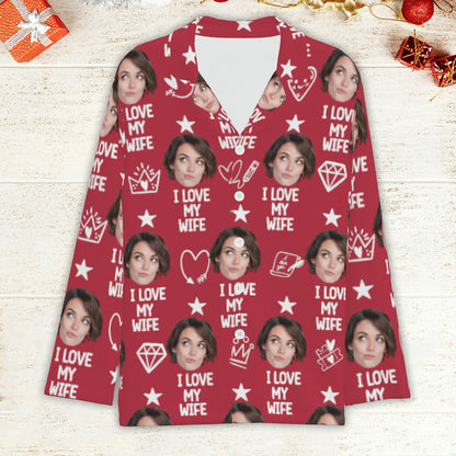 Custom Face I Love My Husband Sweatpants,Valentine Pajamas Sweatpants, Funny Gift For Husband, Boyfriend, Wife 681876