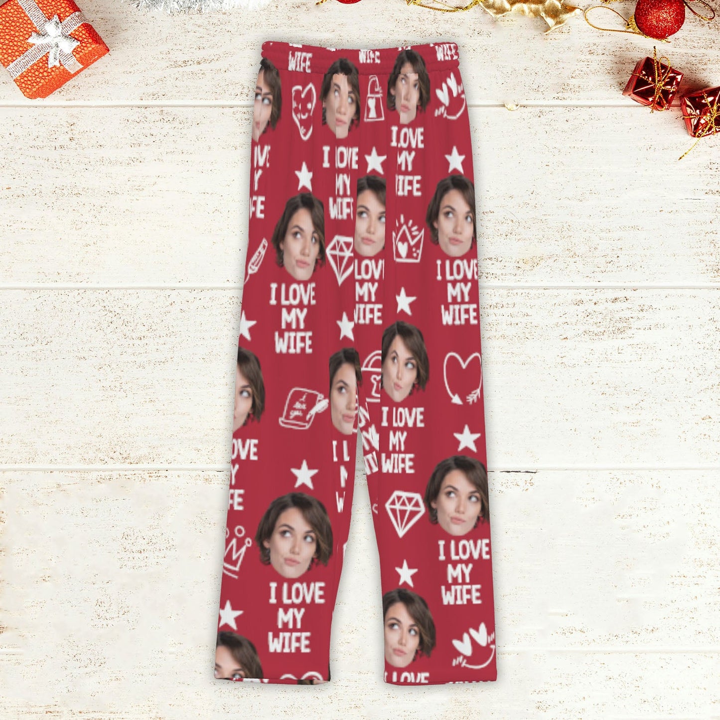 Custom Face I Love My Husband Sweatpants,Valentine Pajamas Sweatpants, Funny Gift For Husband, Boyfriend, Wife 681876