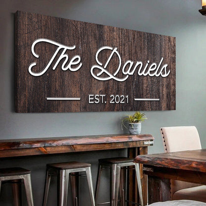 Wooden Family Name Sign