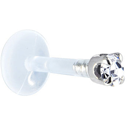 Solid 14K White Gold 1.5mm Genuine Diamond Bioplast Push in Monroe