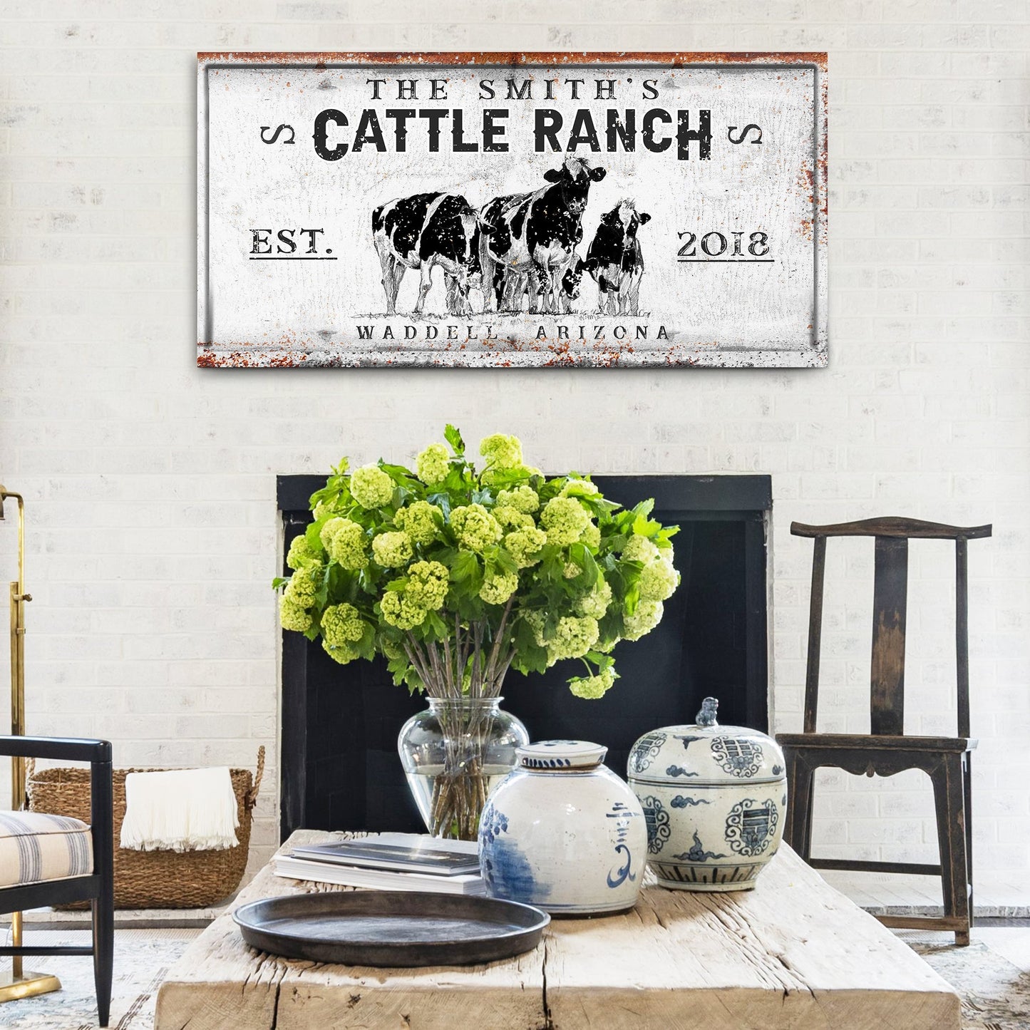 Branded Cattle Ranch Sign V