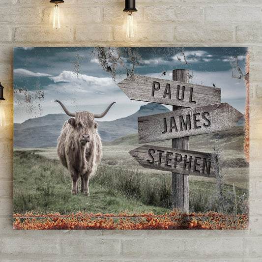 Highland Cow Rustic Sign
