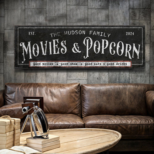 Personalized Movies & Popcorn Sign II