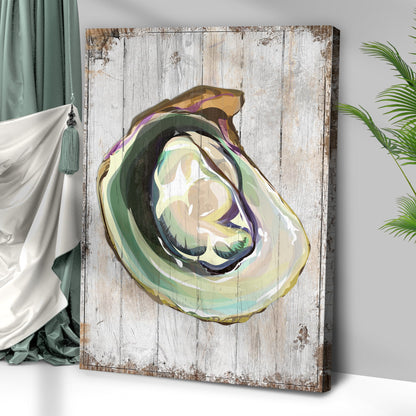 Oyster Shell Coastal Portrait Canvas Wall Art