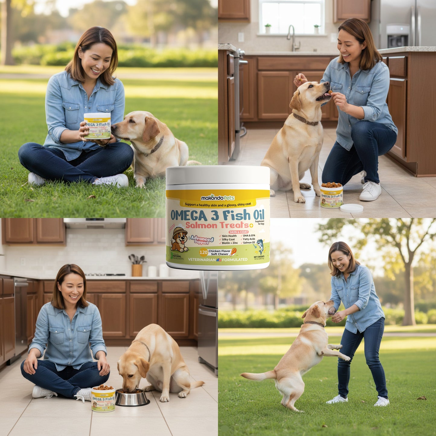 Omega 3 for Dogs - Salmon Oil - 120 Soft Chews