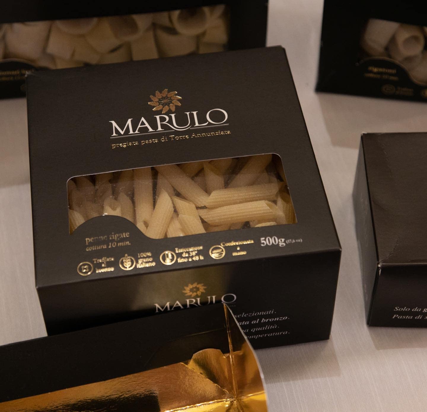 Marulo, Organic Penne Pasta, Artisan Bronze Die-Cut Pasta, 12 Pack x 1.1 lb